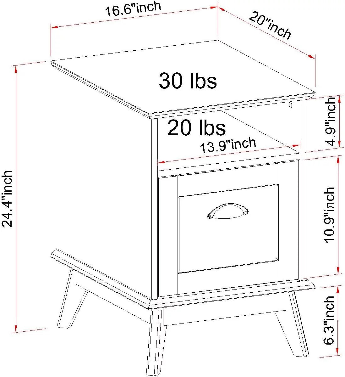 Wood File Cabinet with Drawer L18438