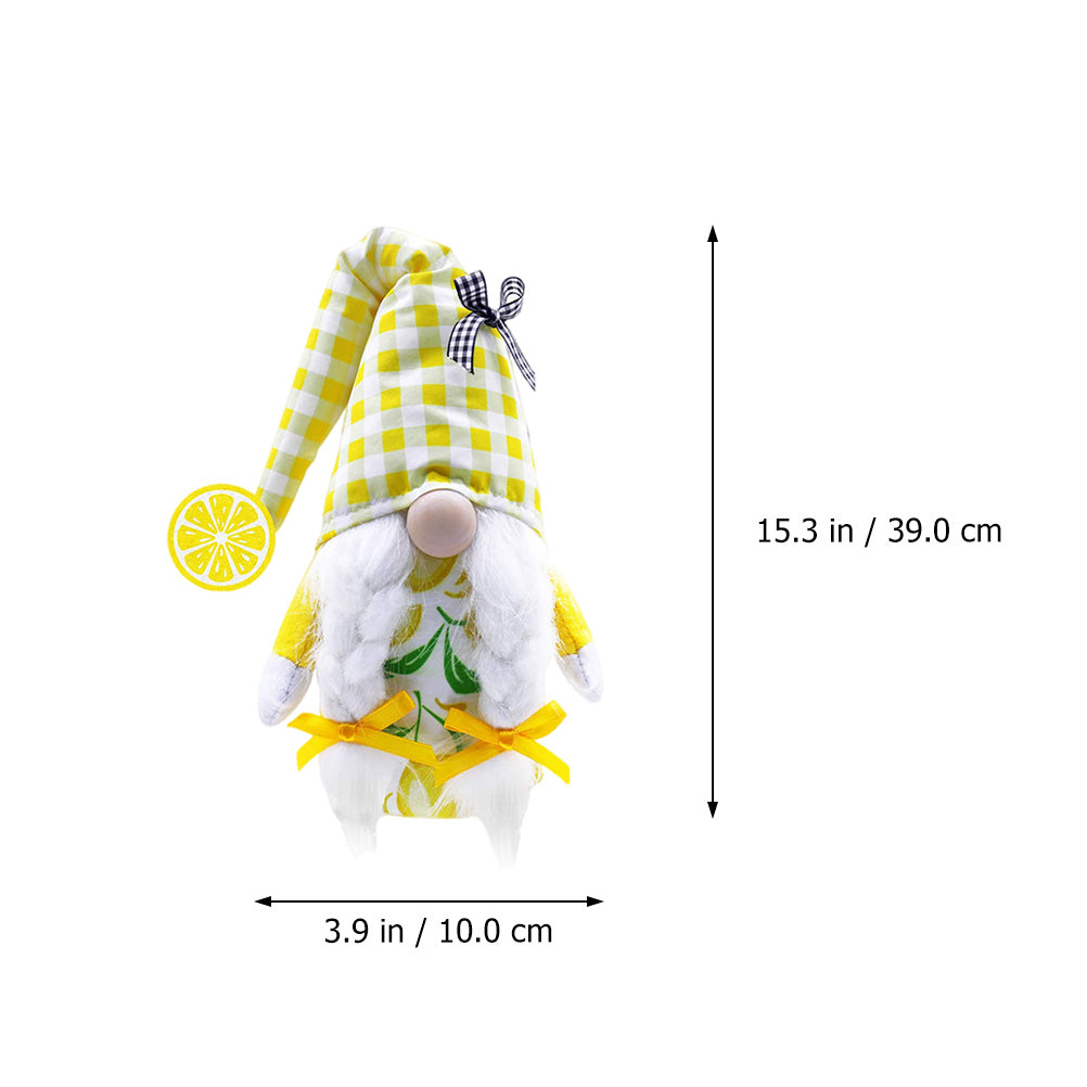 Lemon Pattern Plush Gnome Doll U369