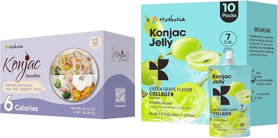Green Grape Konjac Jelly and Noodles Variety Gluten Free 22 Packs D96308