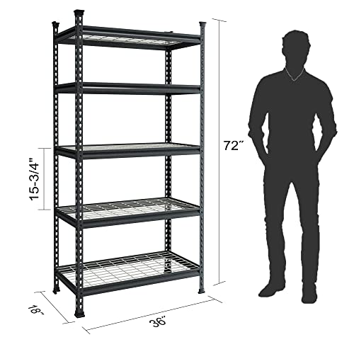 68" W x 24" D x 65" H 7200 LBS Heavy Duty Metal Shelving S9156