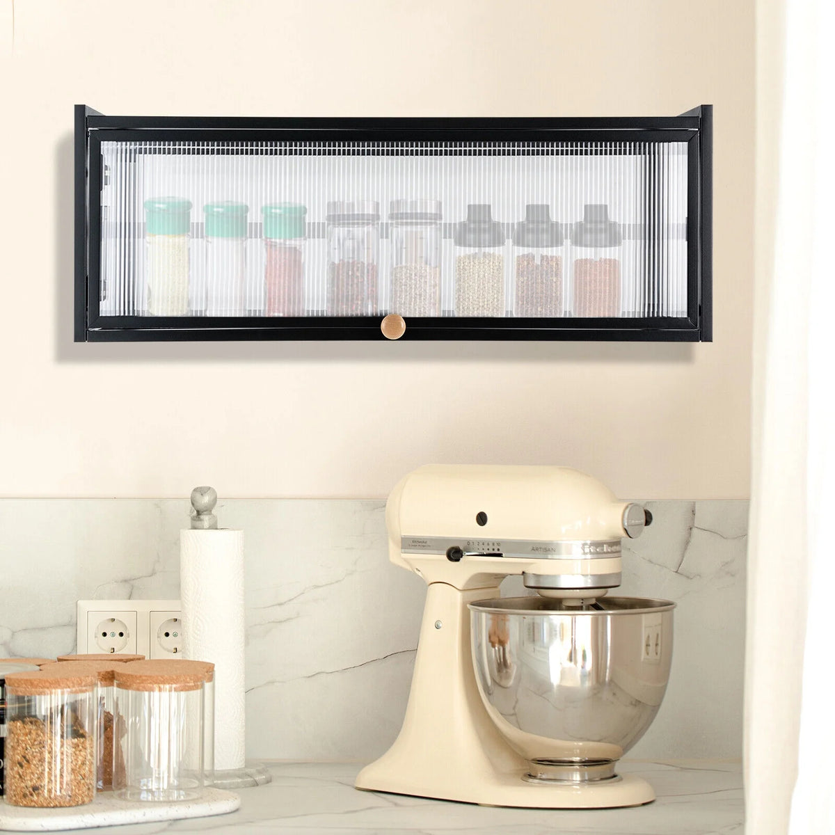 Black Wall Mount Storage Cabinet O367097