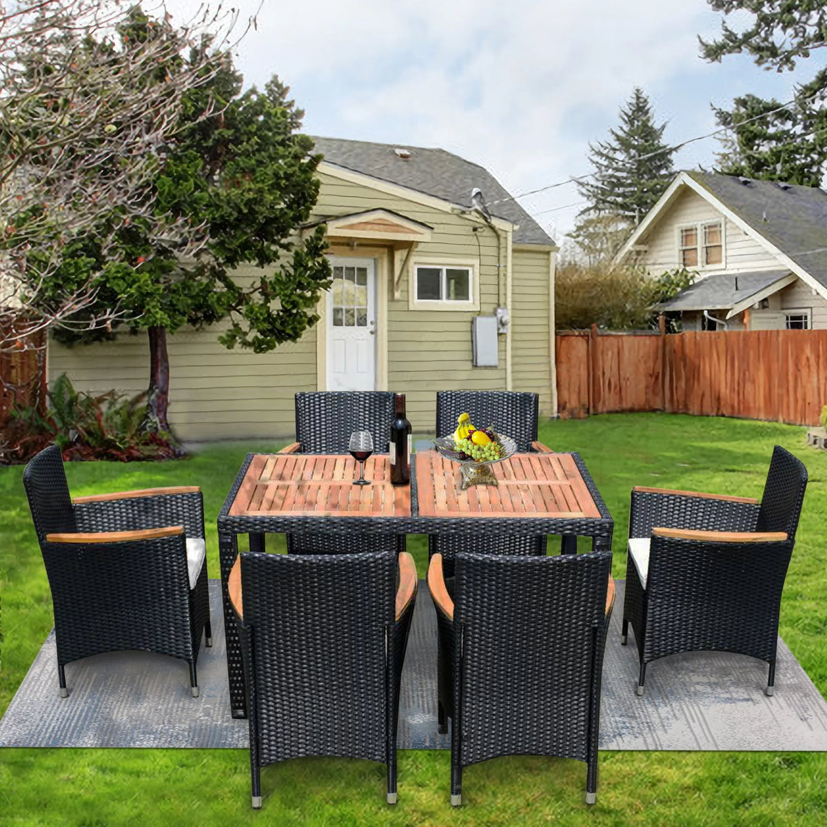7-Piece Outdoor Patio Wicker Dining Set E417278
