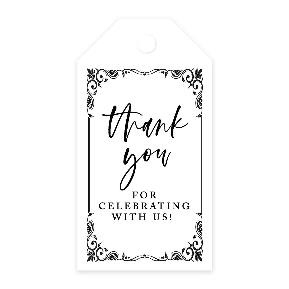 Art Deco Cardstock Gift Tags with Bakers Twine, 100-Pk S54184