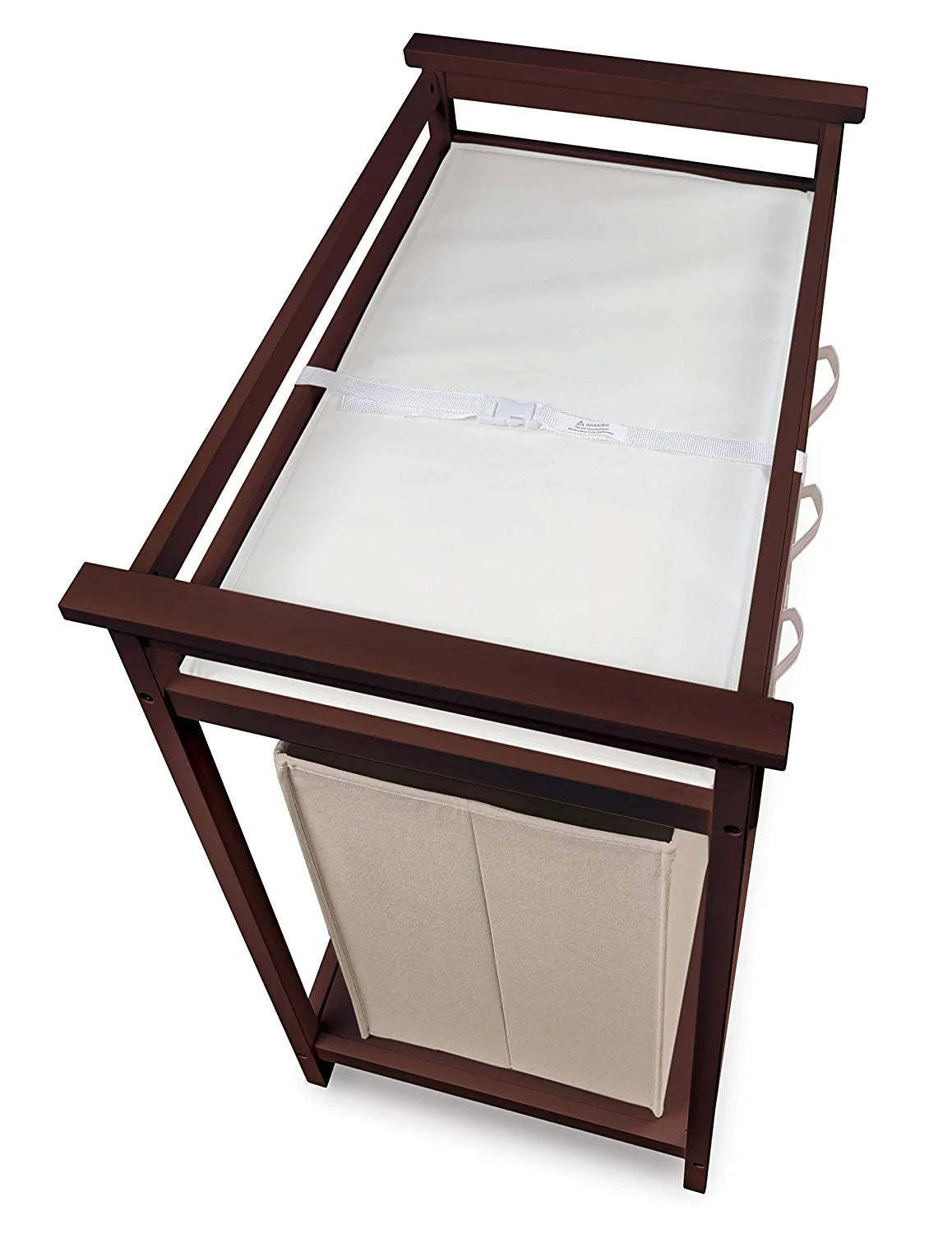 Cherry Changing Table with Three Baskets & Hamper L828062
