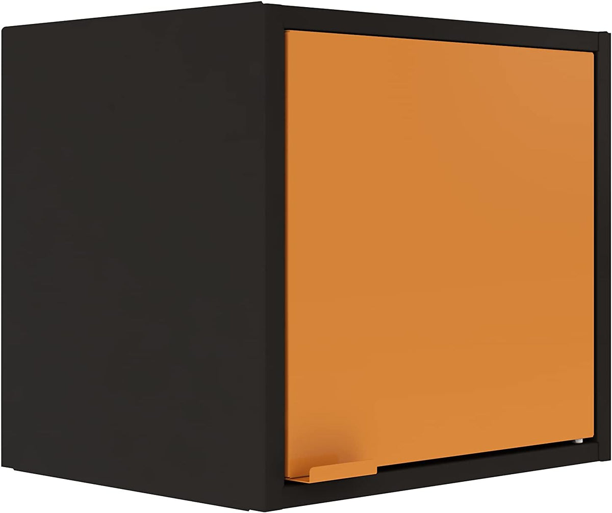 Black and Orange Wall-Mounted Steel Cabinet D607334