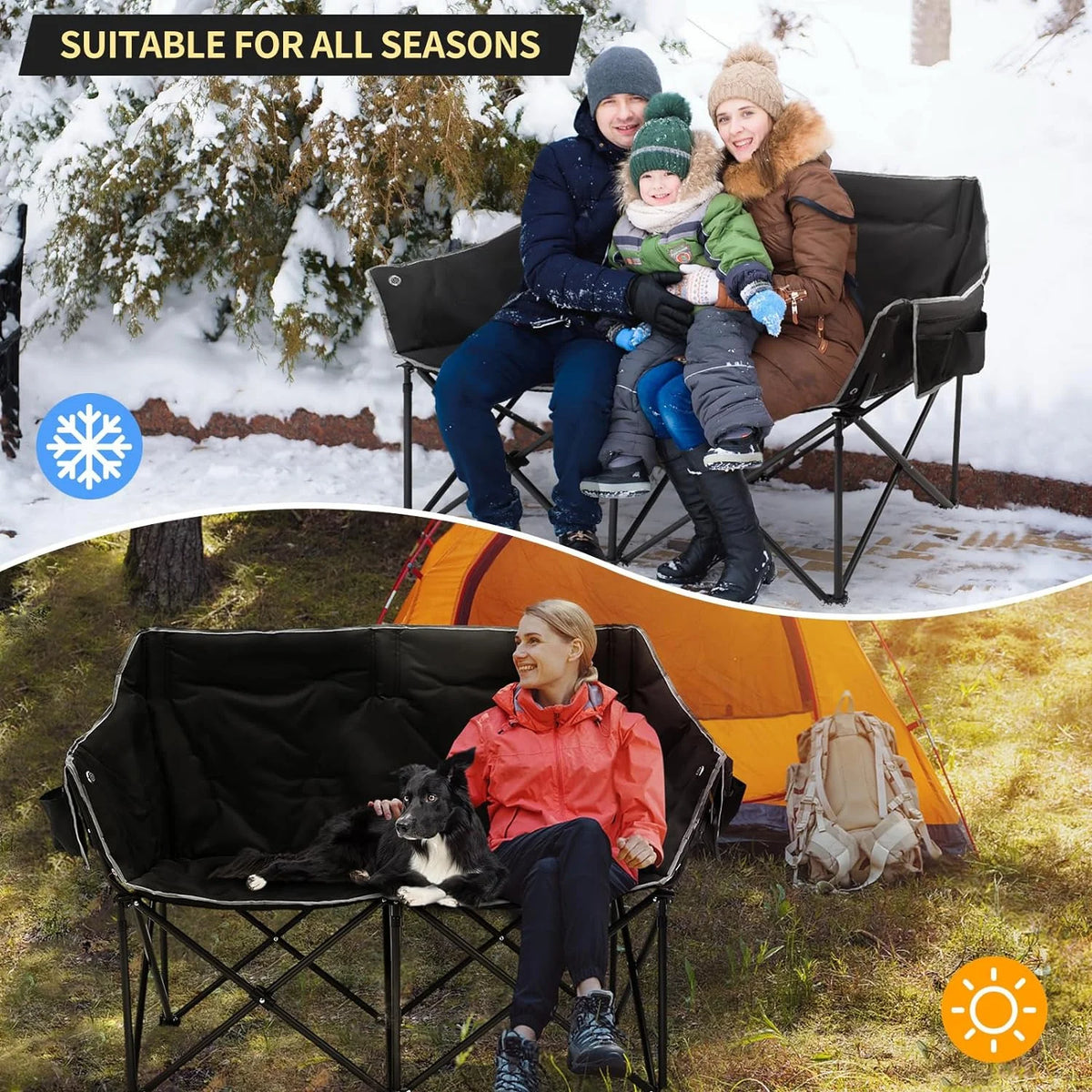Oversized Heated Two Person Folding Camping Chair X28082
