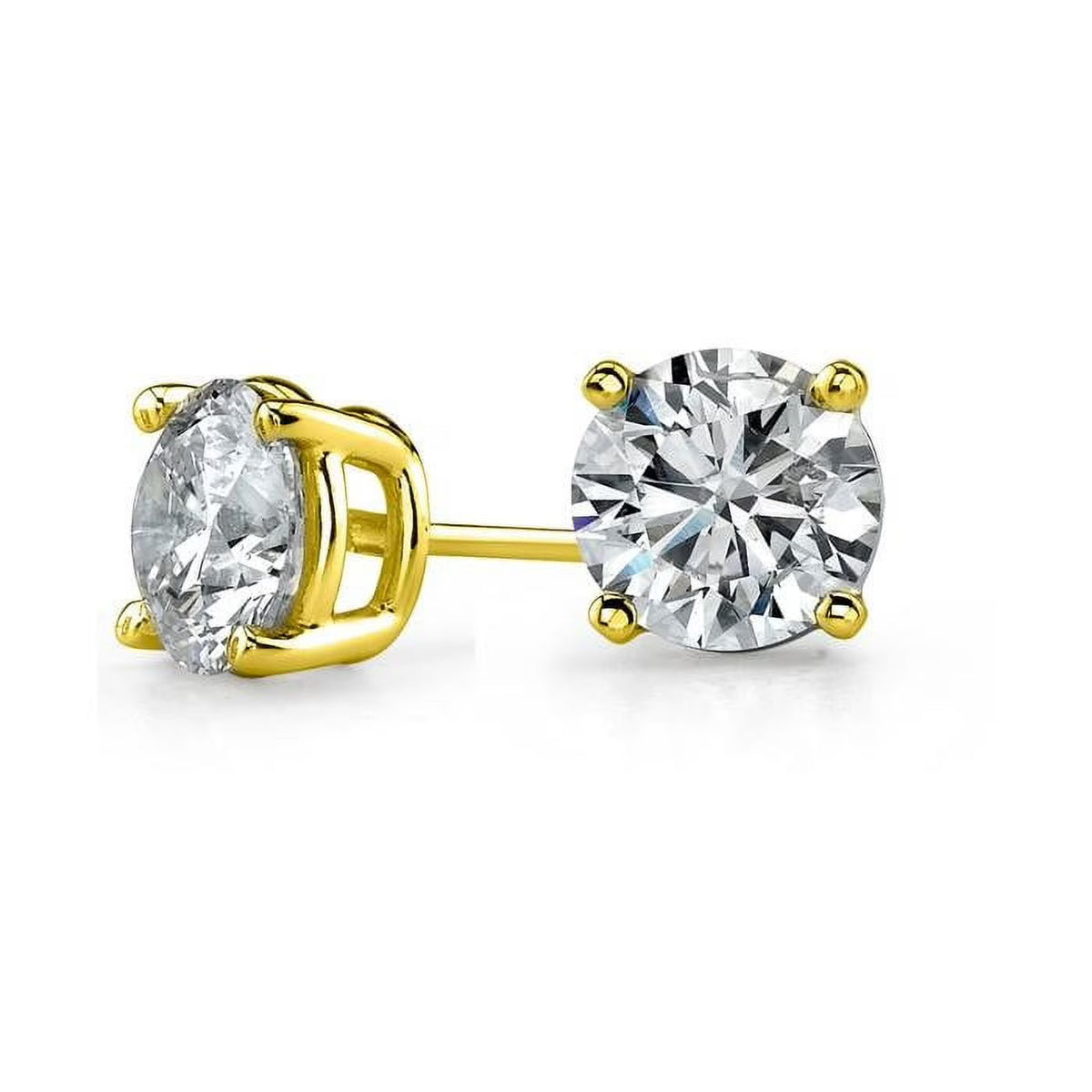 14k Yellow Gold Diamond Stud Earrings T88655