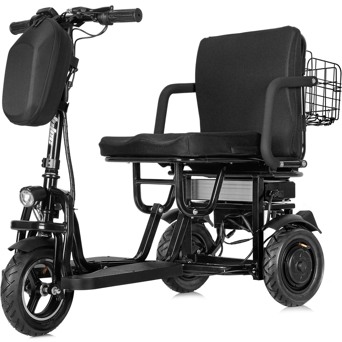 Folding Electric Trike 48v 700w Dual Motor Lithium Black I5327