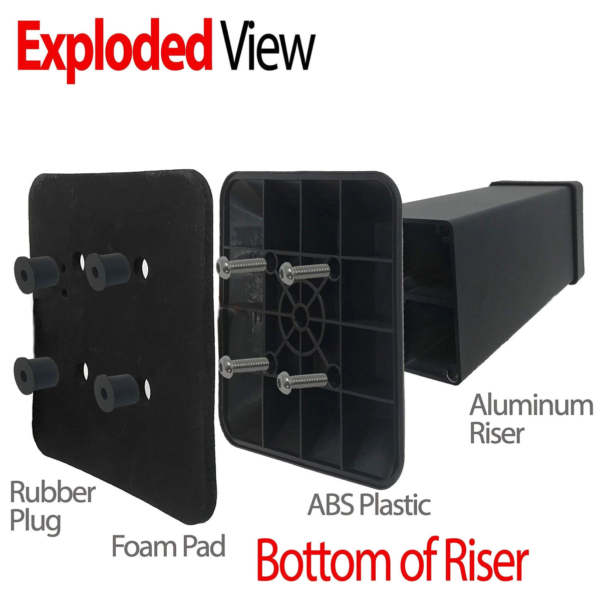Aluminum Bed Riser 5.5 Inch Lift 4 Pack S577