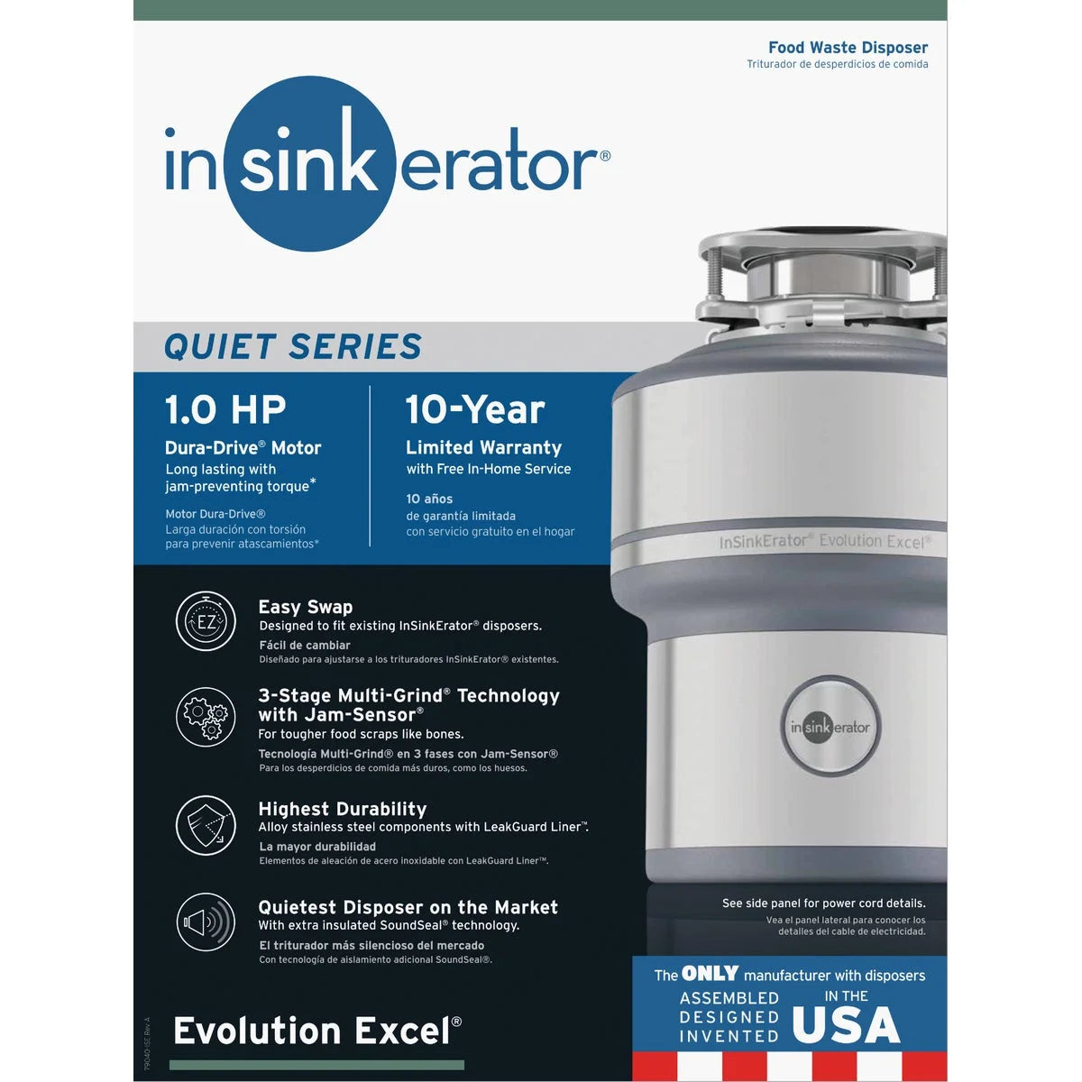 1 HP Continuous Feed Garbage Disposal O9109