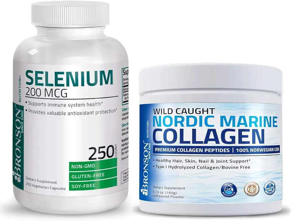 Marine Collagen Peptides Hydrolyzed Protein Powder with Selenium 200 Mcg X440
