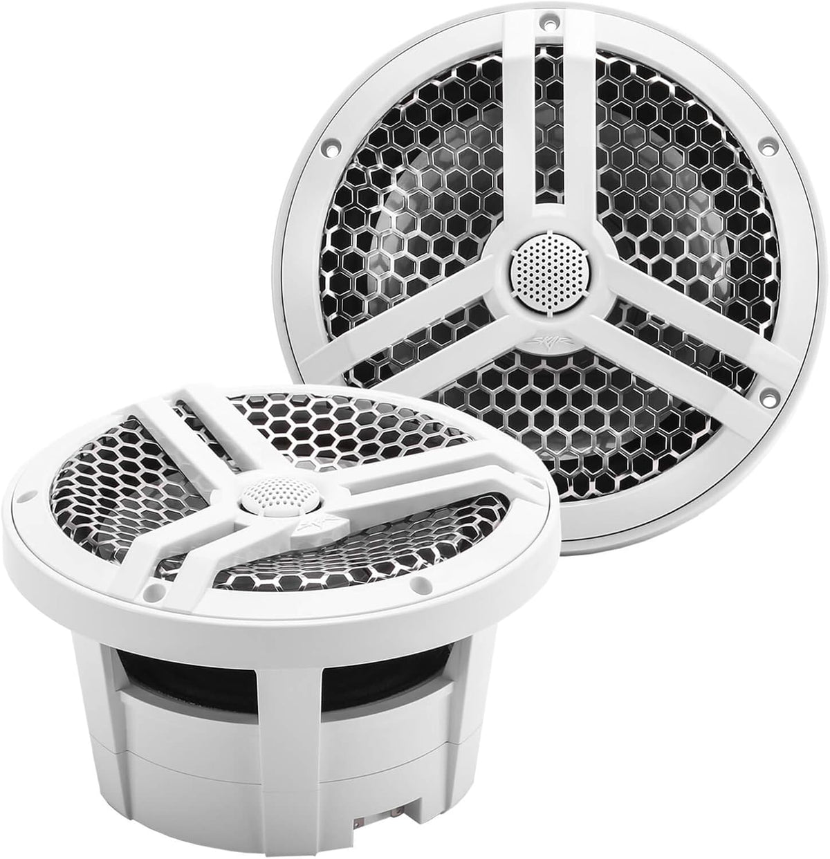 8" 2-Way Marine Coaxial Speakers, Pair (White) L318