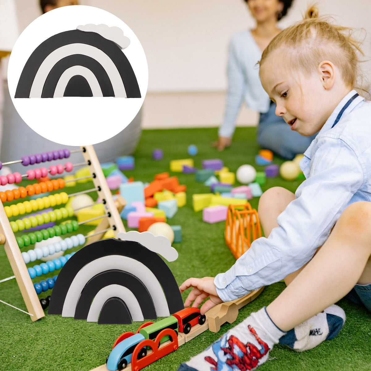 Rainbow Stacking Toy Wooden Building Blocks R5300