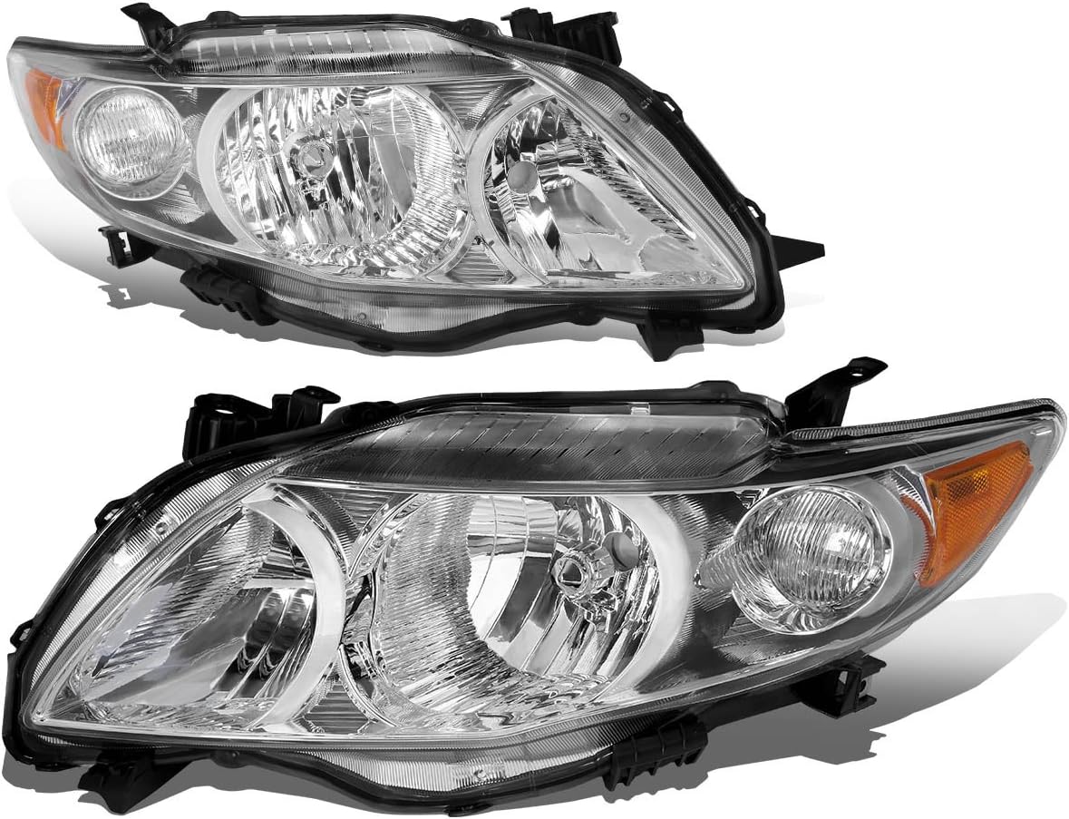 Chrome Housing Amber Corner Headlights Assembly O387