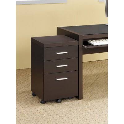 3-Drawer Mobile Storage Cabinet Cappuccino Q165275