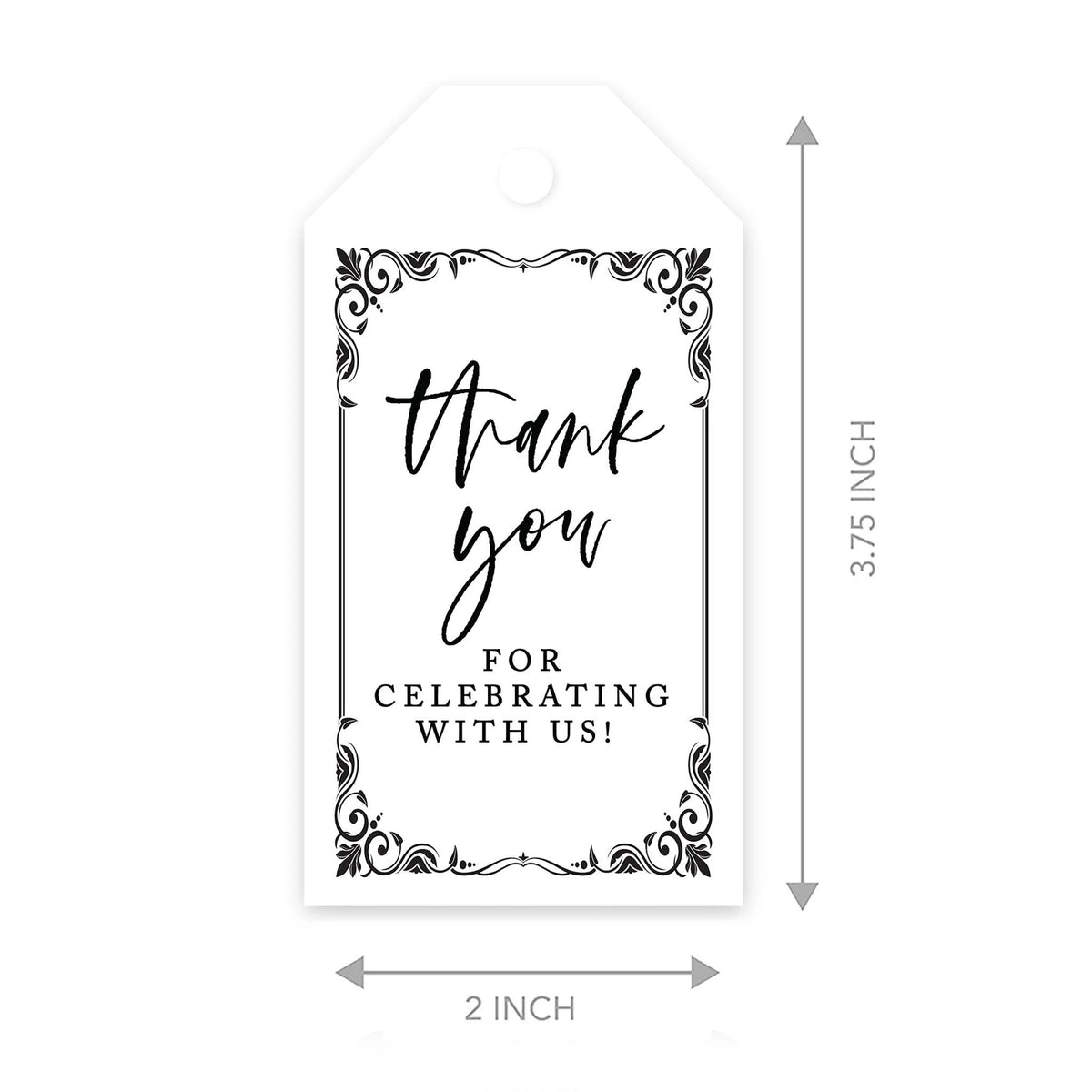 Art Deco Cardstock Gift Tags with Bakers Twine, 100-Pk S54184