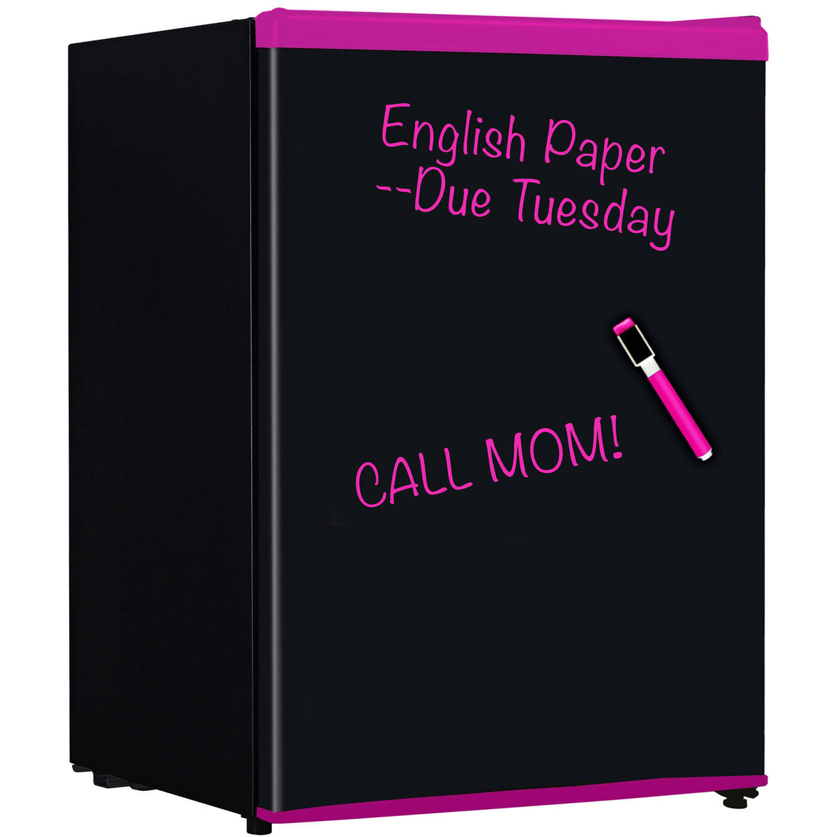 Black/Pink Trim Compact Refrigerator O4972