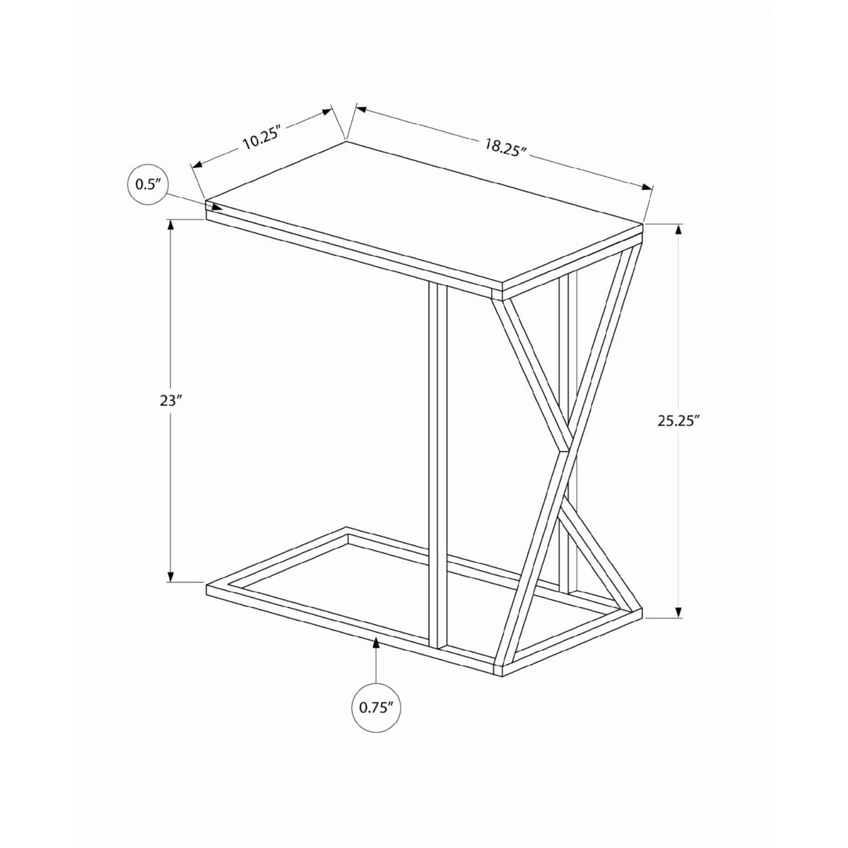 C-shaped Metal Accent Table O13619
