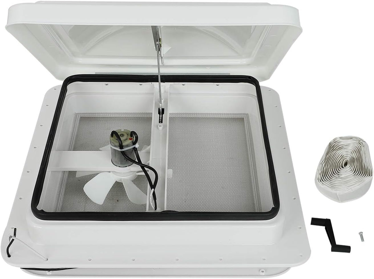14 RV Roof Vent with 12V Fan White Lid M10776
