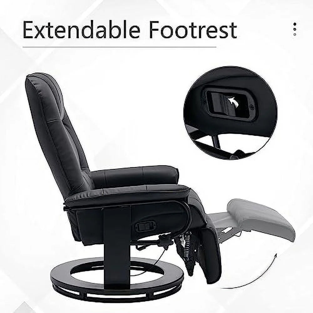 Grey PU Leather Recliner Chair with Footrest X680