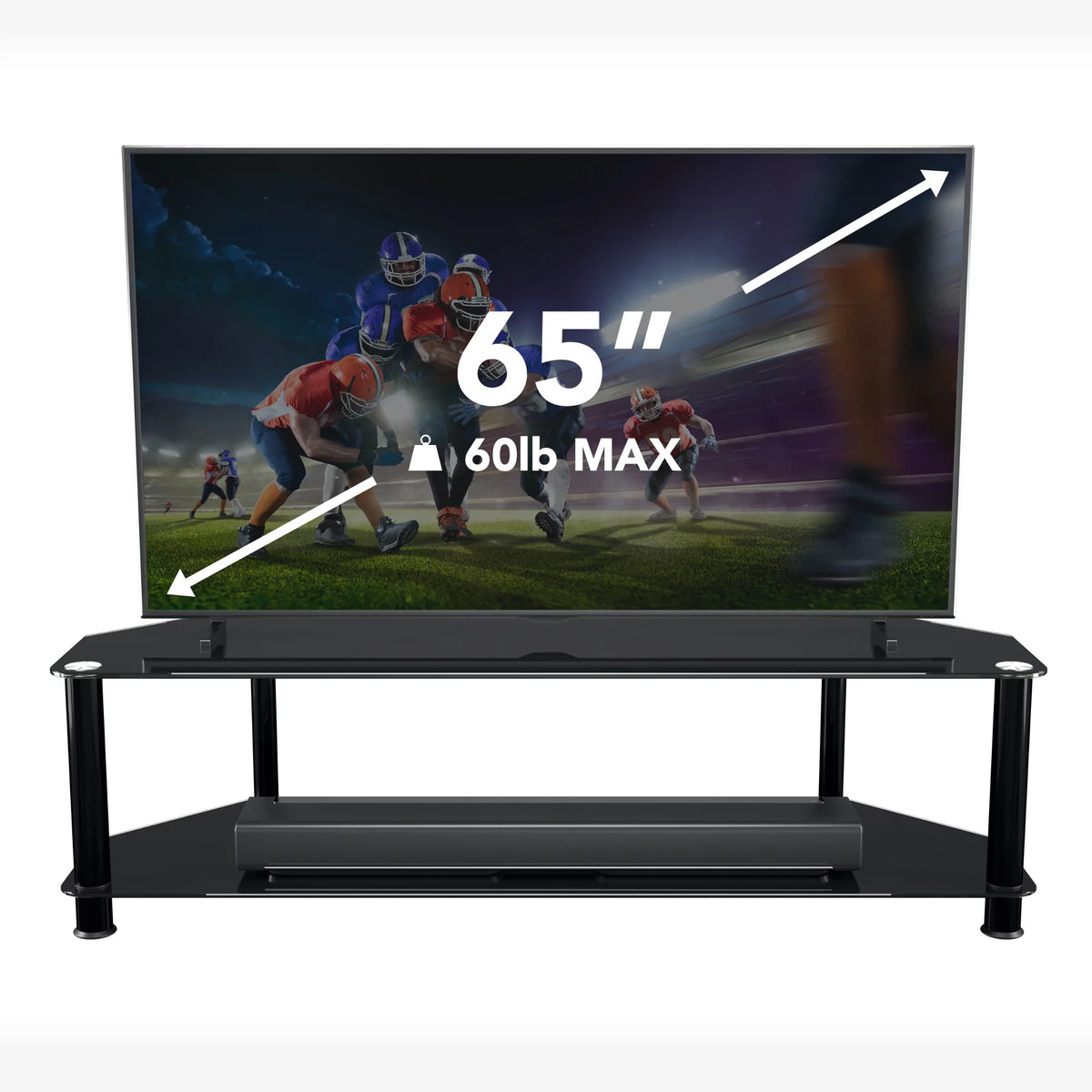 Black Glass TV Stand C6578