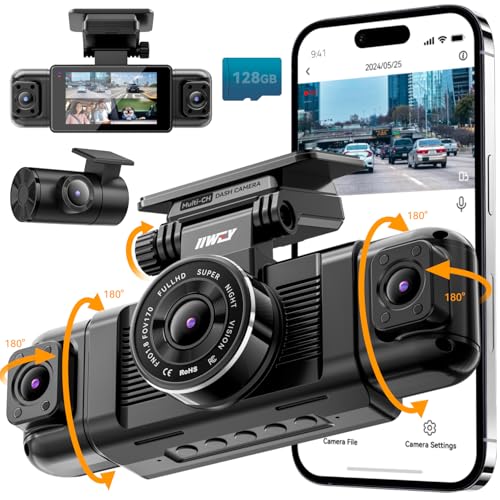 4 Channel Dash Cam 360° View 1080P with 128GB SD Card E100081