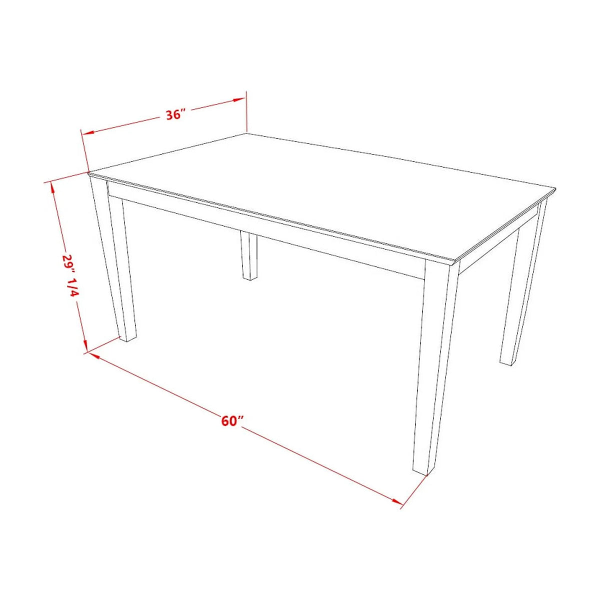 7Pc Rectangle 60" Dining Table And 6 Parson Chair O15425