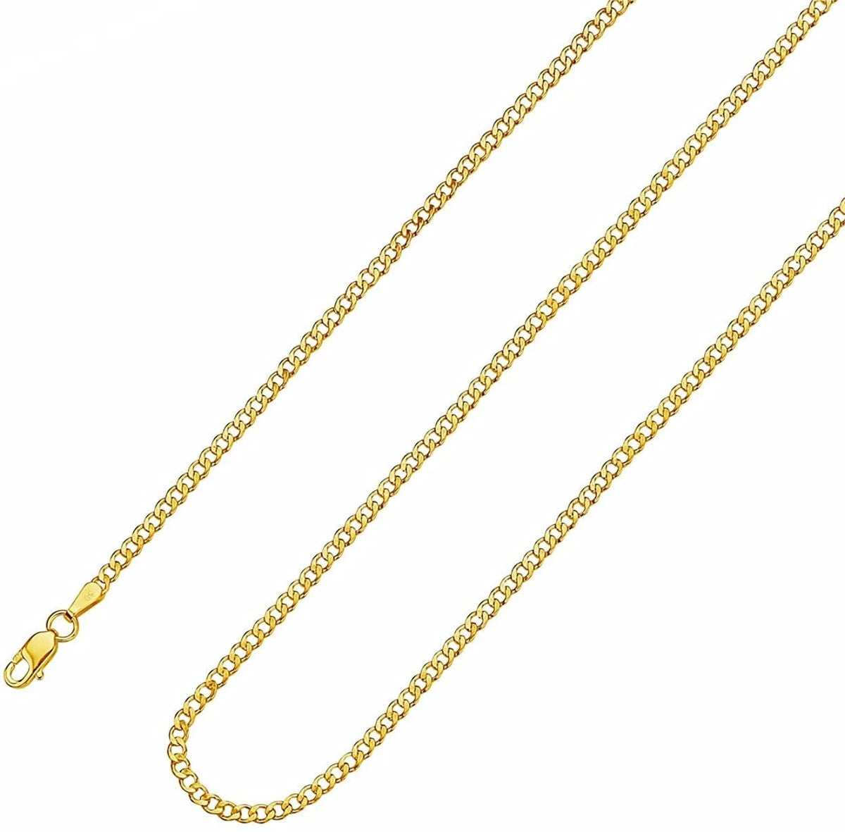 10K Solid Yellow Gold Cuban Link Curb Chain Necklace 2mm 16" 18" 20" 22" 24" 26" I40255