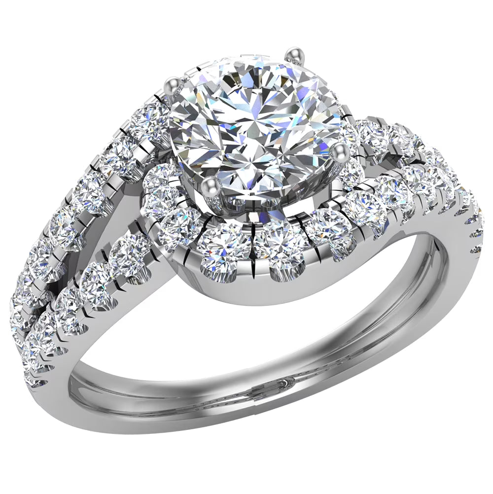 14K White Gold Diamond Engagement Ring 1.25 CT Z31149