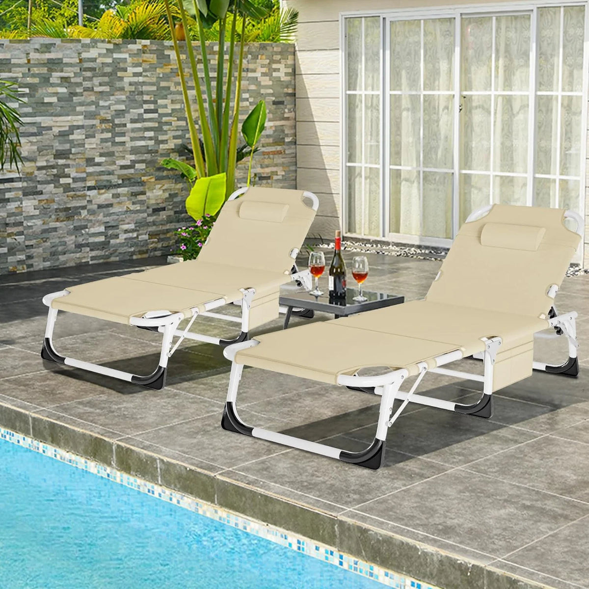Folding Tanning Chair with Face Arm Hole E3972