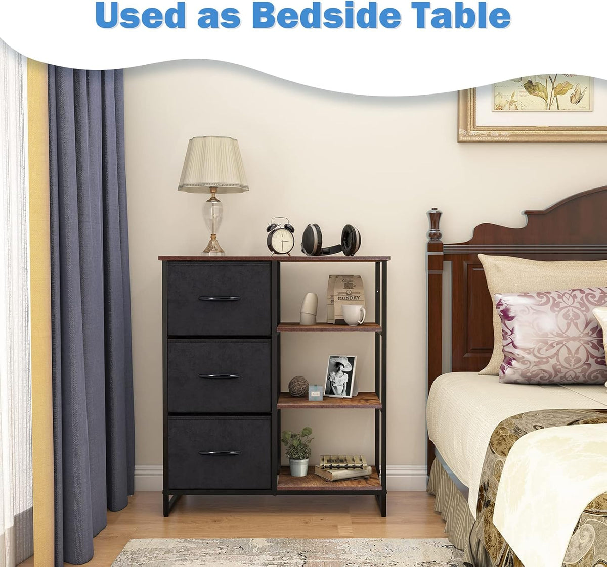 3 Drawer Dresser with Shelves J735