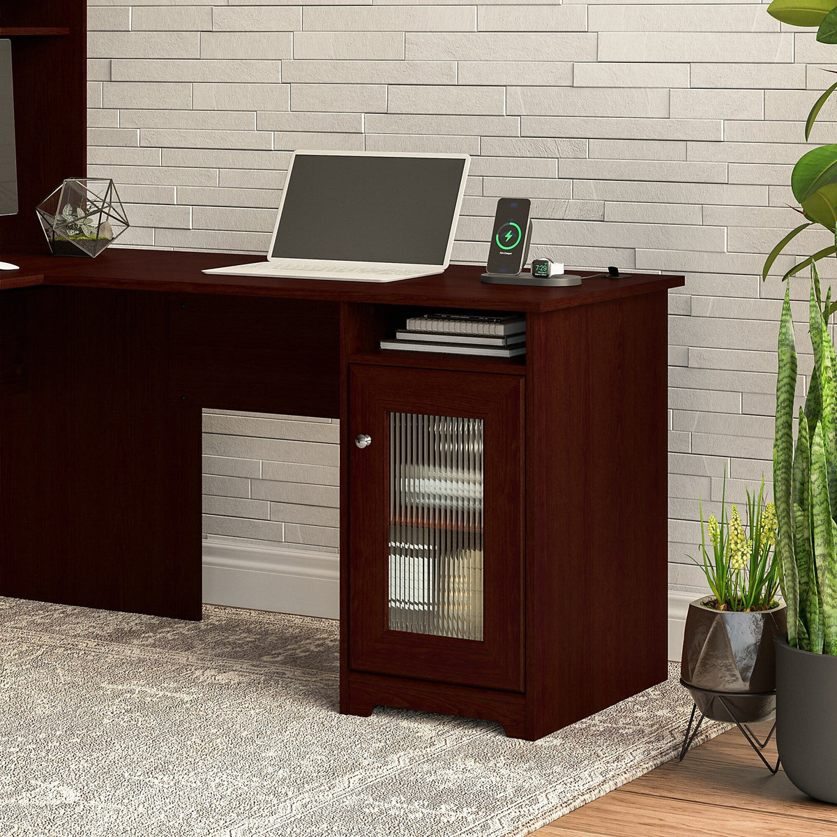 Harvest Cherry Engineered Wood Desk Return O534068