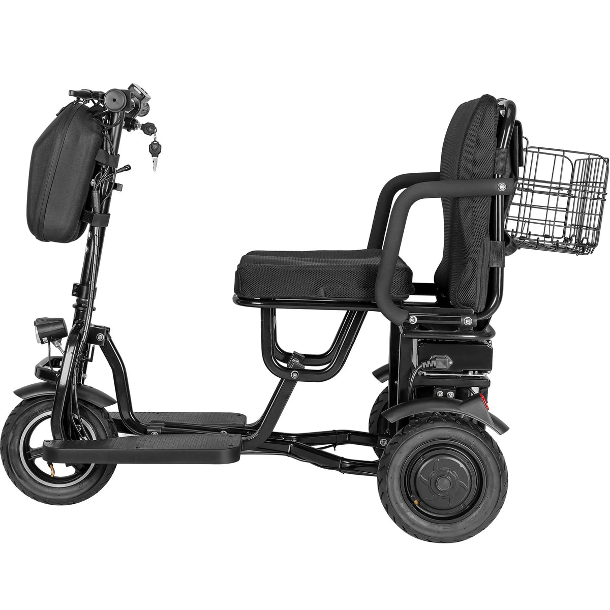 Folding Electric Trike 48v 700w Dual Motor Lithium Black I5327
