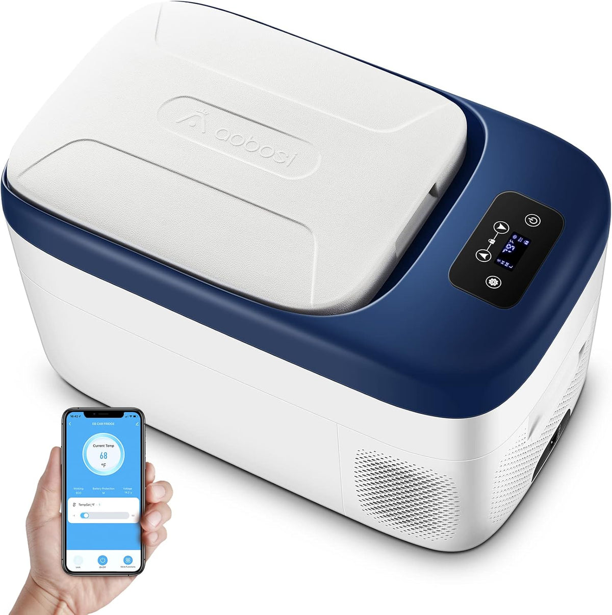12 Volt 27 Quart Portable Car Refrigerator Freezer with APP Control H735669