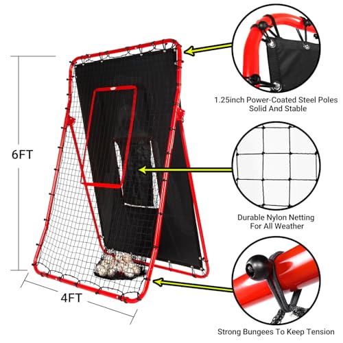 Adjustable Baseball Rebounder Net with Strike Zone Q7684