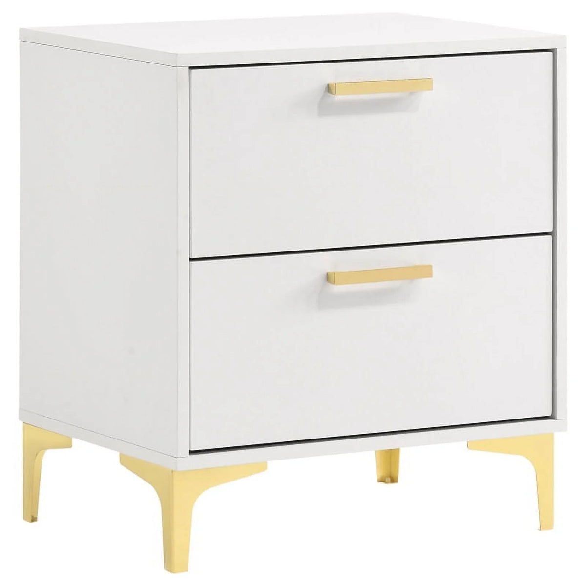 4-piece White and Gold Wood Queen Bedroom Set M721754