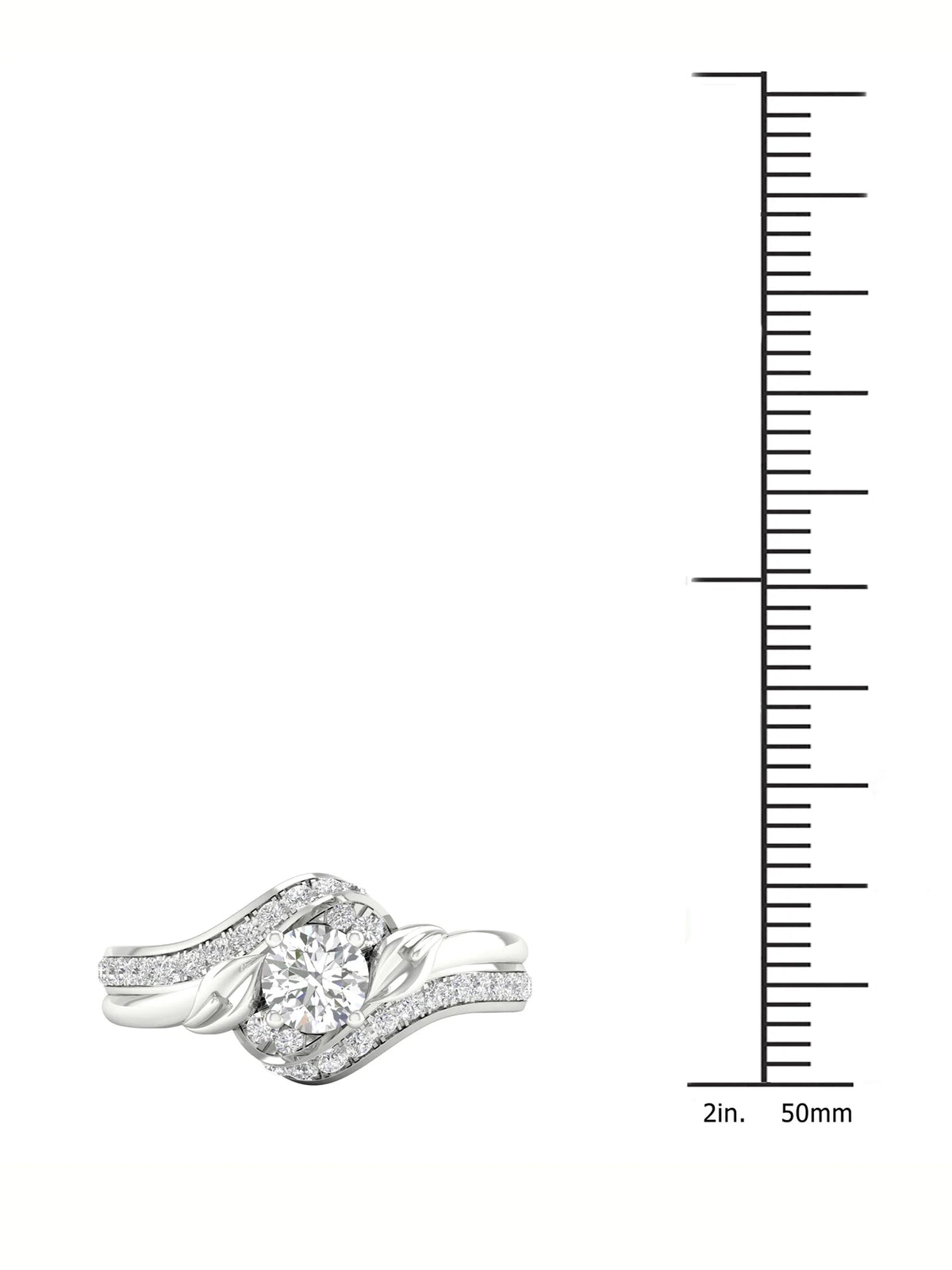 3/4Ct TDW Diamond 14k White Gold Bypass Engagement Ring X5636