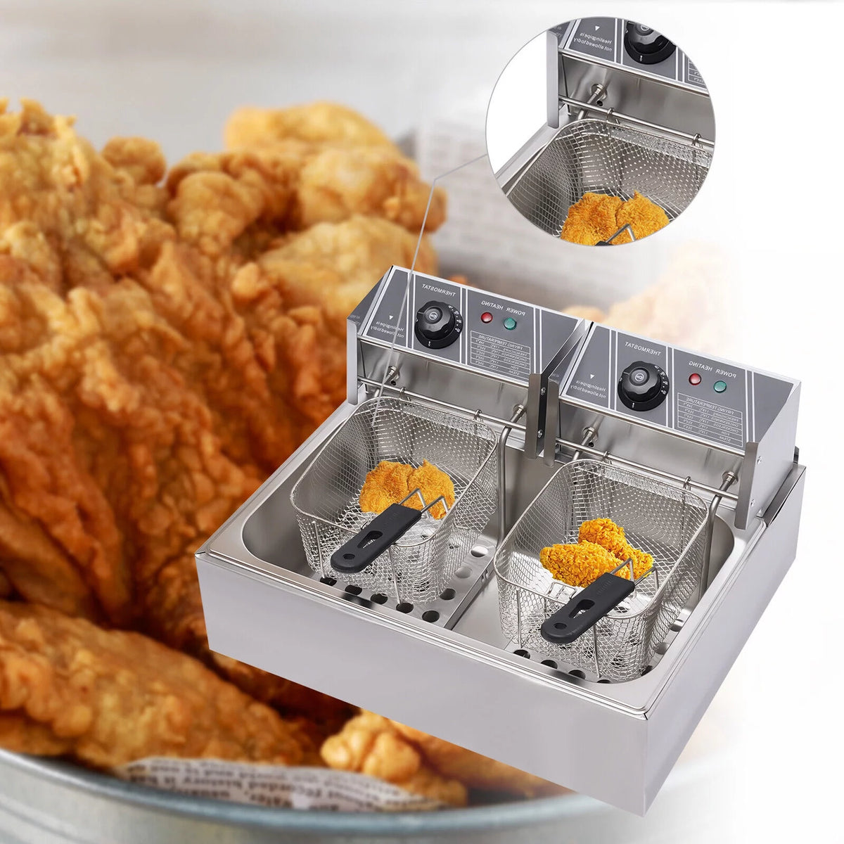 12L Stainless Steel Electric Deep Fryer 5000W E45063