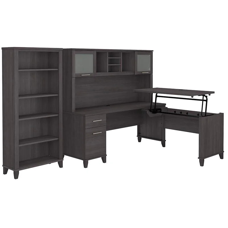 Sit to Stand Desk Set with Bookcase M63942