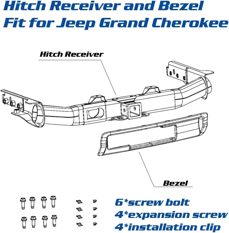 Hitch Receiver and Bezel Class IV Trailer Tow Hitch Receiver 2 Packages F3159