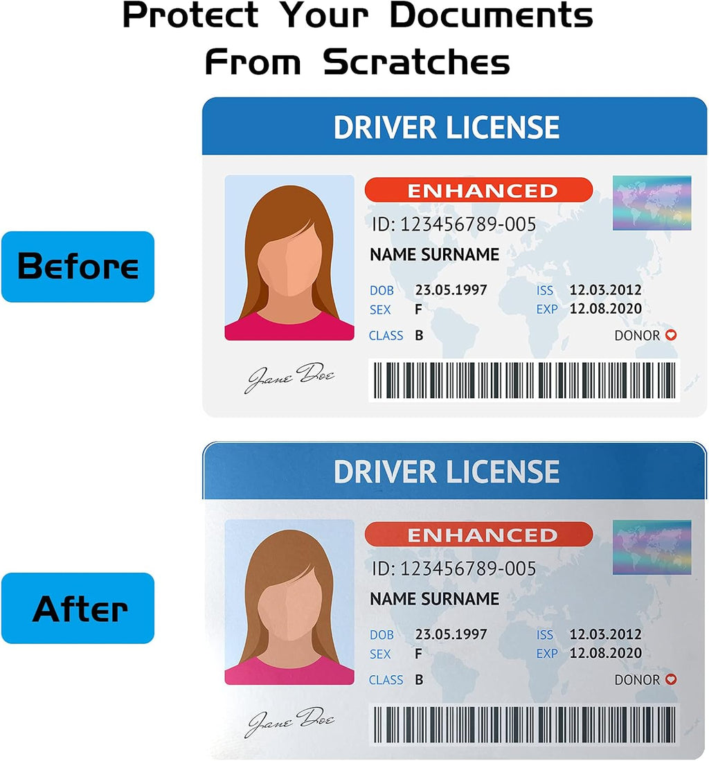 30 Pieces Clear Self Stick ID Card Protective Overlay, 2.05 x 3.3 Inch P117