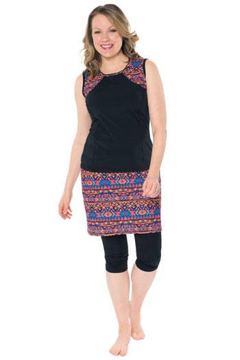 Black 2XL Skirted Capris I108