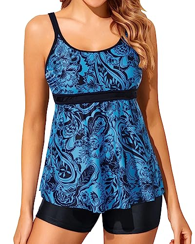Two Piece Tankini Bathing Suits with Boy Shorts A59243