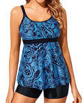 Two Piece Tankini Bathing Suits with Boy Shorts A59243