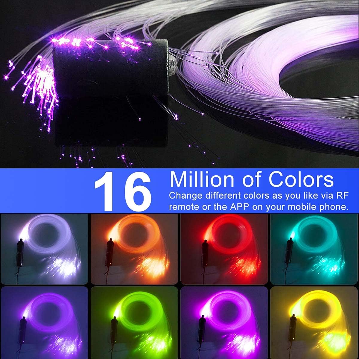 6W Bluetooth RGBW Fiber Optic Star Ceiling Kit with Remote V8825