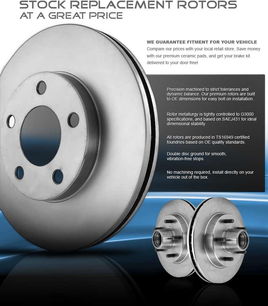 6 Lug Brake Disc Rotors + Metallic Brake Pads C99296