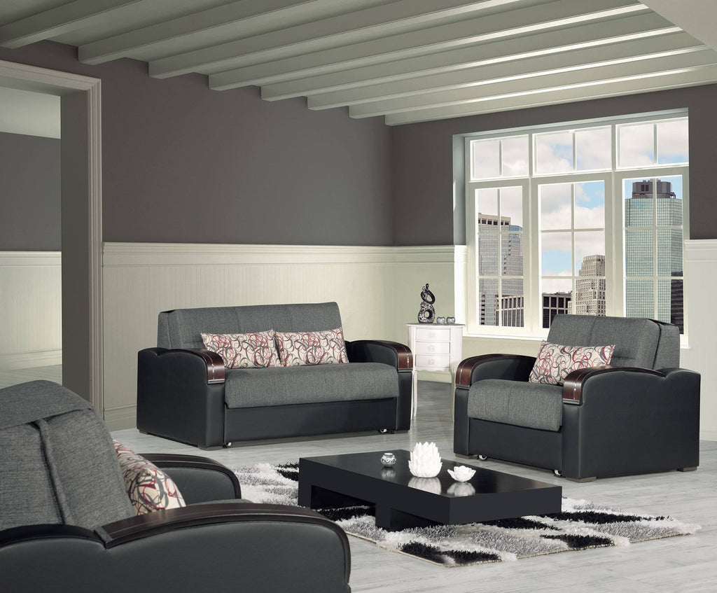 Gray Polyester Sleeper Chair K27780