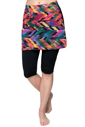 Black 2XL Skirted Capris I108