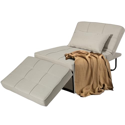 Gray Folding Sofa Bed Ottoman Q696566