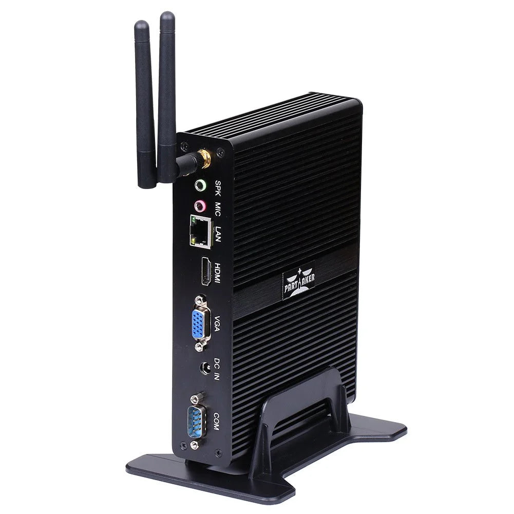 Black Fanless Mini PC with 8G RAM 512G SSD T317